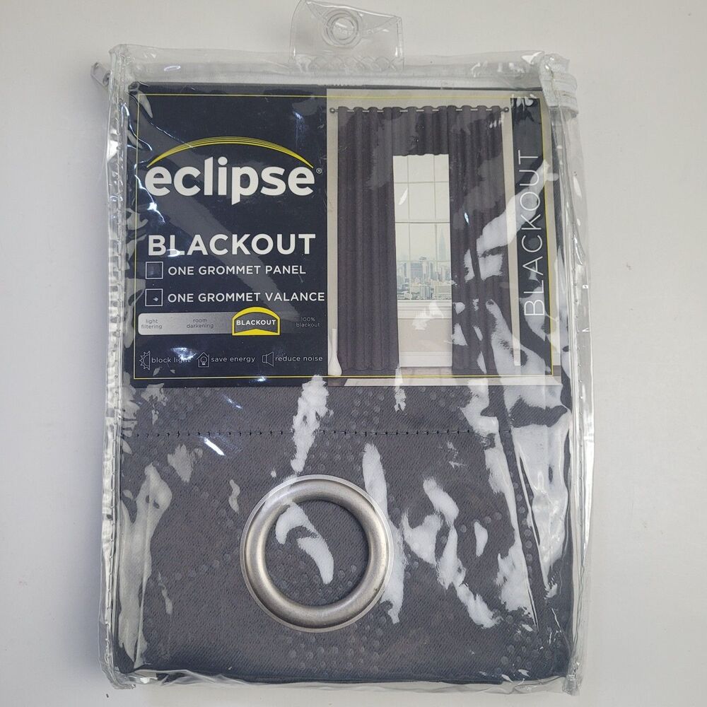 NEW Eclipse 52 x 18" Blackout Grommet single curtain panel 'Smoke' #CT10